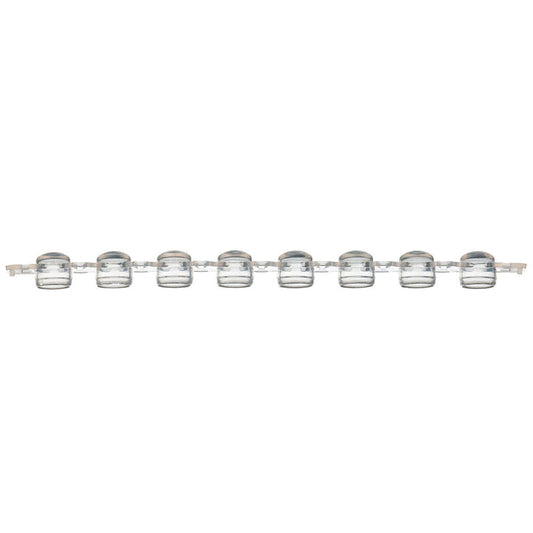 Globe Scientific PCR-DL-02FW DiamondLink 0.2mL 8-Strip Tubes with Individually-Attached Flat Caps White