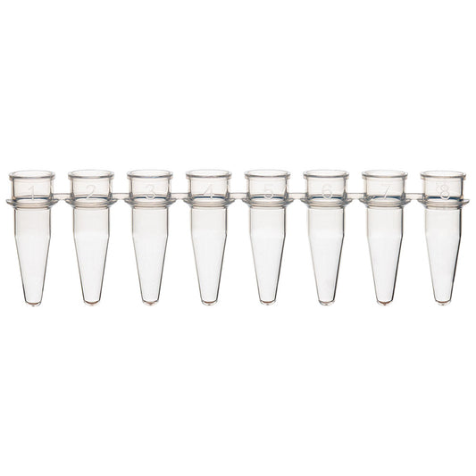 Globe Scientific PCR-02S 0.2mL 8-Strip Tubes No Caps Natural