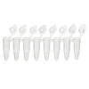 Globe Scientific PCR-DL-02FW DiamondLink 0.2mL 8-Strip Tubes with Individually-Attached Flat Caps White