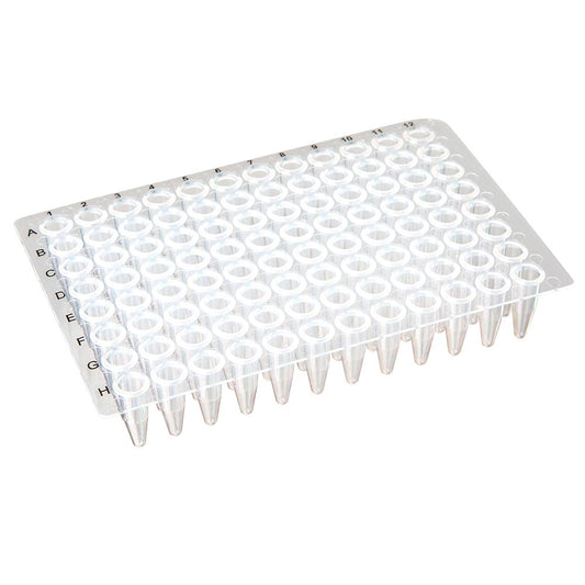Globe Scientific PCR-NS-02 0.2mL 96-Well PCR Plate No Skirt Flat Top Clear
