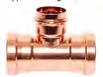 Everflow PCRT2501 2 1/2 x 2 1/2 x 1/2 Copper Tee, P x P x P, 2-1/2'' x 2-1/2'' x 1/2''