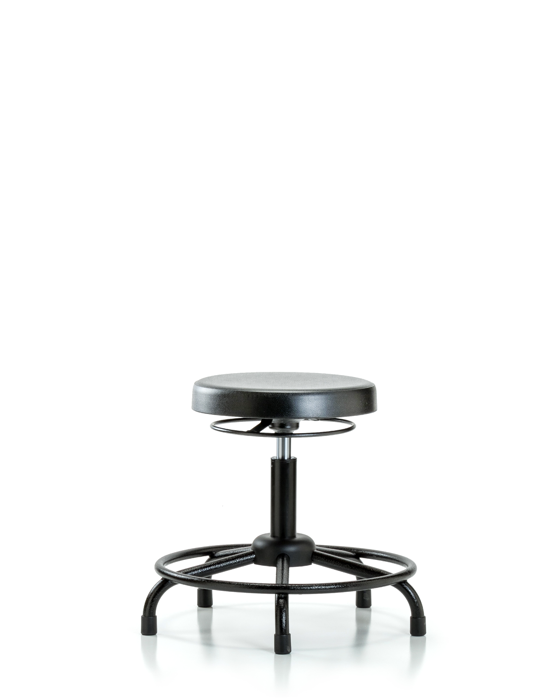 Blue Ridge Ergonomics PDHSO-RT-RG Polyurethane Stool - Desk Height with Round Tube Base & Stationary Glides
