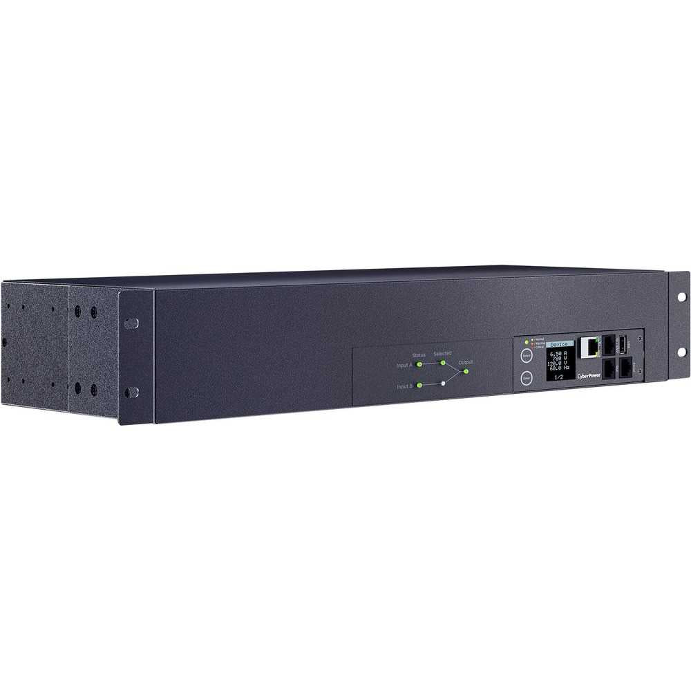 CyberPower Metered ATS PDU PDU44003 17-Outlets PDU - Metered - NEMA L5-30P - 16 x NEMA 5-20R, 1 x NEMA L5-30R - 120 V AC - Network (RJ-45) - 2U - Horizontal - Rack-mountable