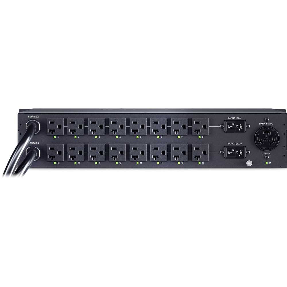 CyberPower Metered ATS PDU PDU44003 17-Outlets PDU - Metered - NEMA L5-30P - 16 x NEMA 5-20R, 1 x NEMA L5-30R - 120 V AC - Network (RJ-45) - 2U - Horizontal - Rack-mountable