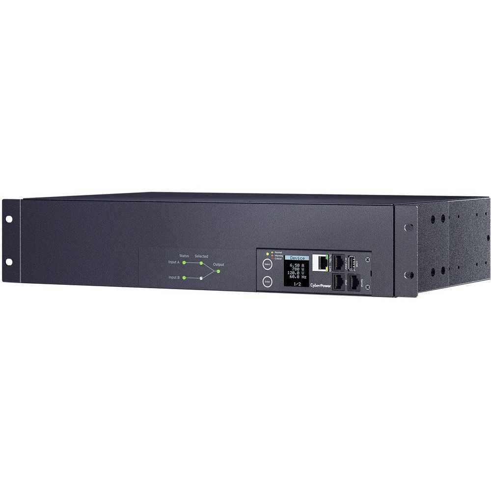 CyberPower Metered ATS PDU PDU44003 17-Outlets PDU - Metered - NEMA L5-30P - 16 x NEMA 5-20R, 1 x NEMA L5-30R - 120 V AC - Network (RJ-45) - 2U - Horizontal - Rack-mountable