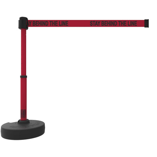 Banner Stakes PL4095 PLUS Barrier Set, Red "Stay Behind the Line"