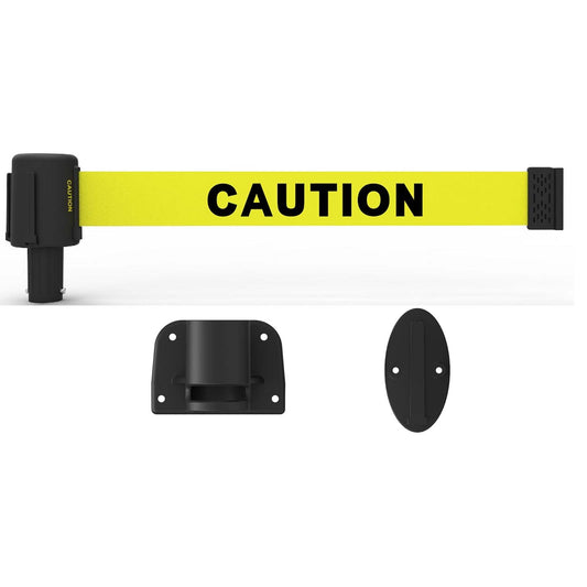 Banner Stakes PL4106 PLUS Wall Mount System, Yellow "Caution"