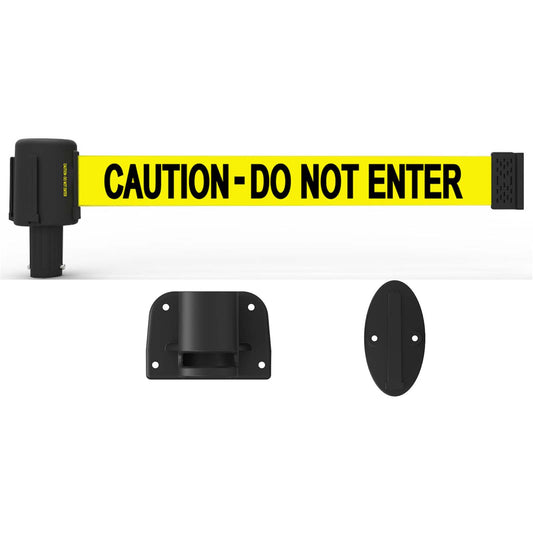 Banner Stakes PL4108 PLUS Wall Mount System, Yellow "Caution-Do Not Enter"