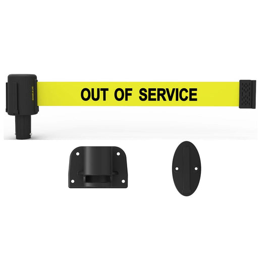 Banner Stakes PL4111 PLUS Wall Mount System, Yellow "Out of Service"