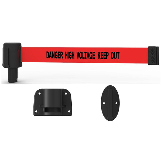 Banner Stakes PL4115 PLUS Wall Mount System, Red "Danger High Voltage Keep Out"