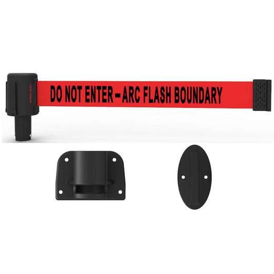 Banner Stakes PL4116 PLUS Wall Mount System, Red "Do Not Enter-Arc Flash Boundary"