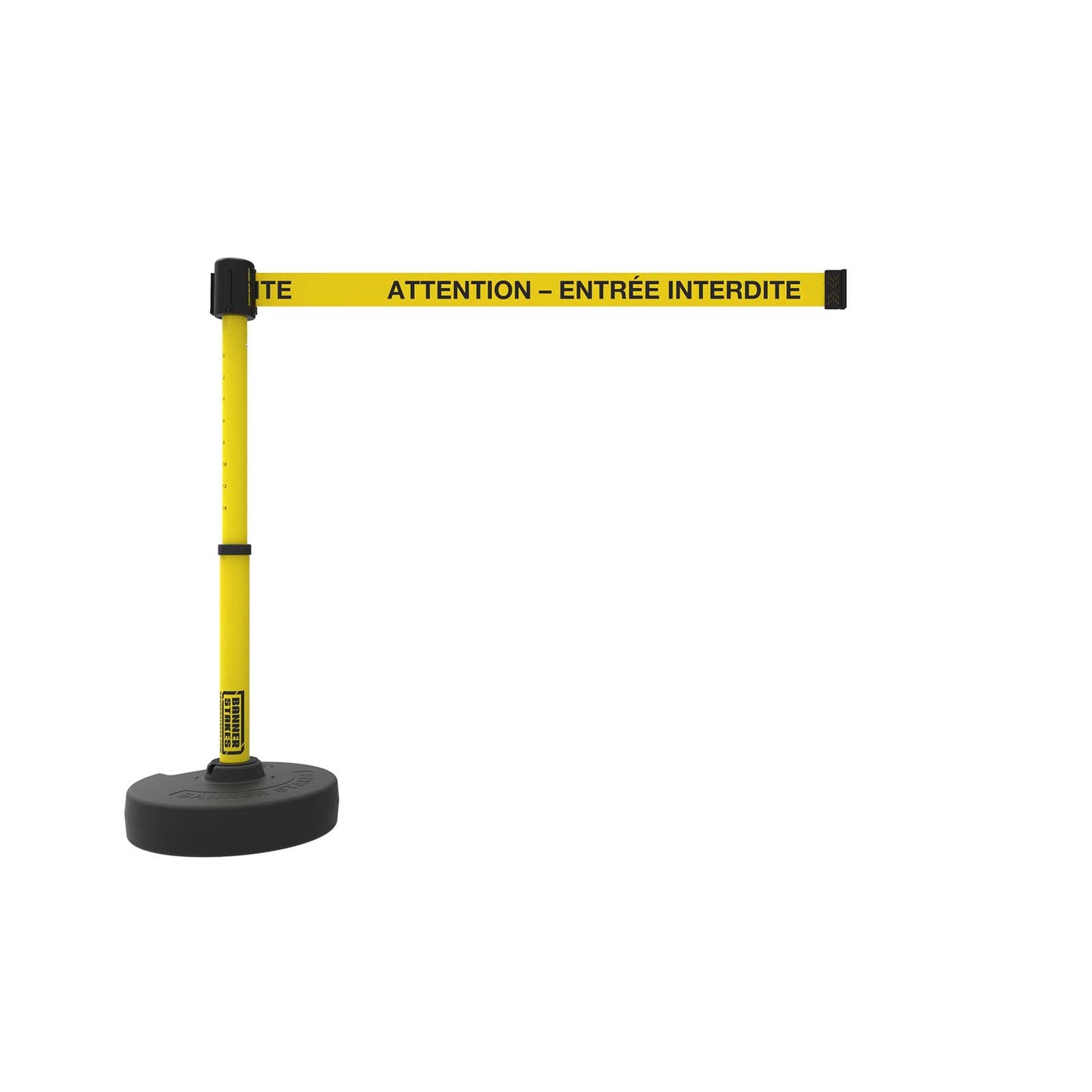 Banner Stakes PL4146 PLUS Barrier Set, Yellow "ATTENTION – ENTRÉE INTERDITE"