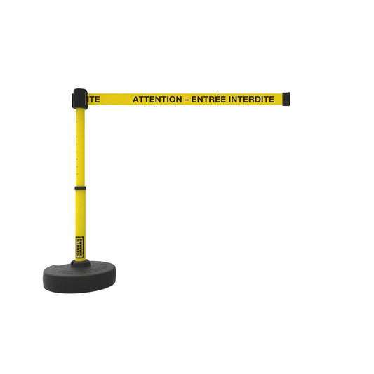 Banner Stakes PL4146 PLUS Barrier Set, Yellow "ATTENTION – ENTRÉE INTERDITE"