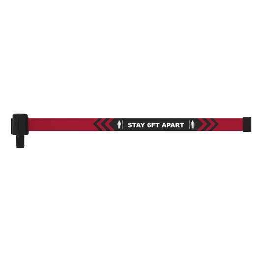 Banner Stakes PL4170 PLUS Black "Stay 6ft Apart" Banner