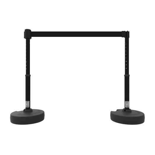 Banner Stakes PL4204 PLUS Barrier Set X2, Blank Black Banner