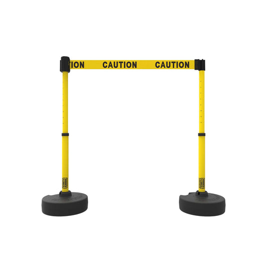 Banner Stakes PL4282 PLUS Barrier Set X2, Yellow "Caution"