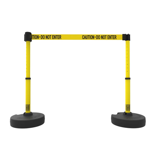 Banner Stakes PL4285 PLUS Barrier Set X2, Yellow "Caution-Do Not Enter"