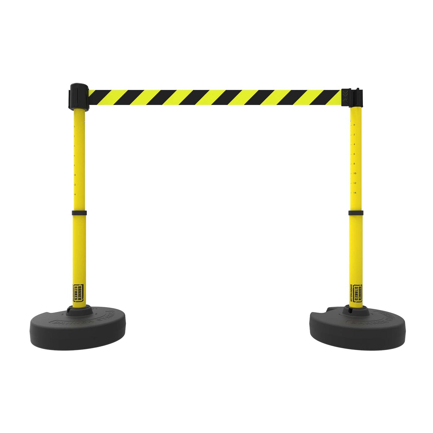 Banner Stakes PL4291 PLUS Barrier Set X2, Yellow/Black Diagonal Stripe