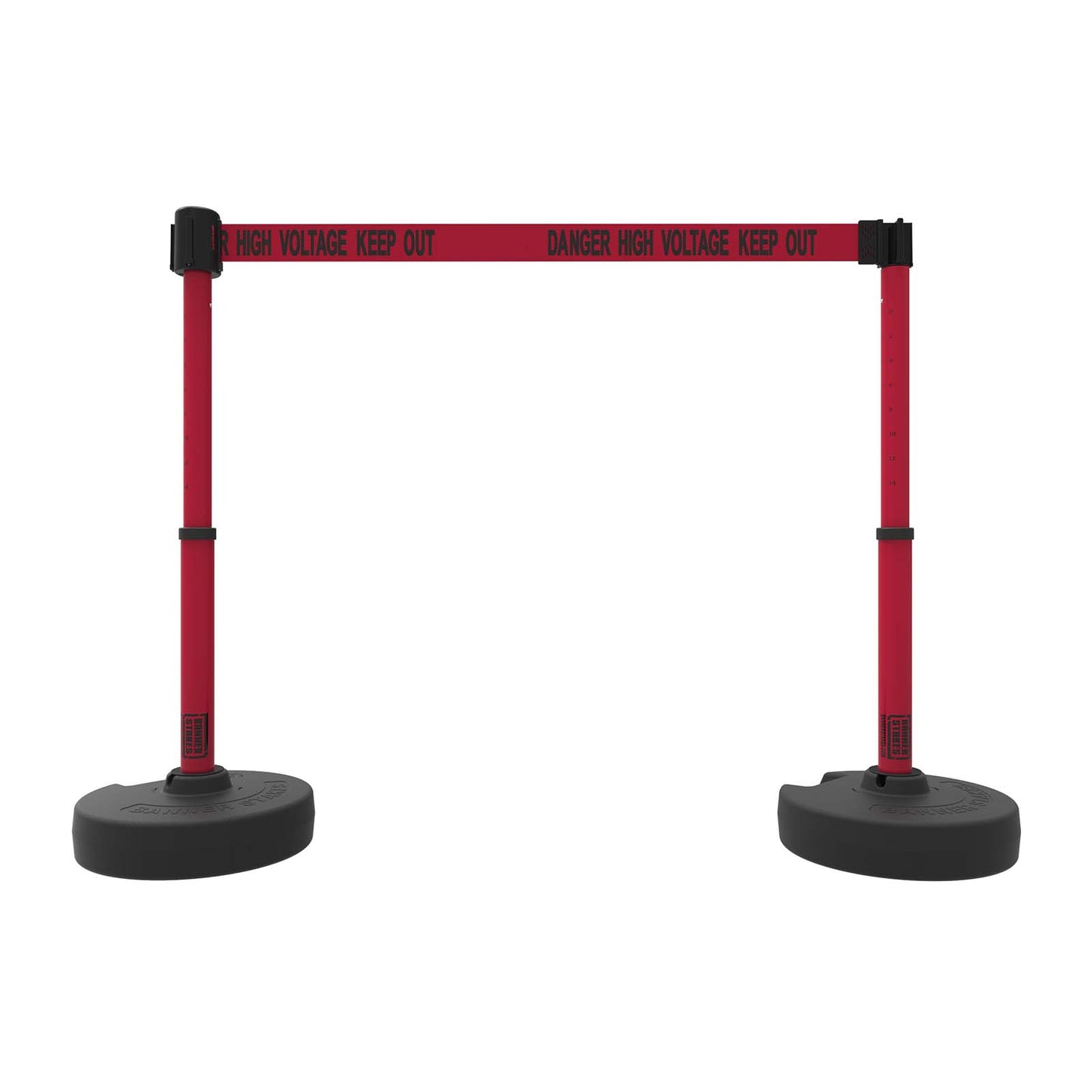 Banner Stakes PL4296 PLUS Barrier Set X2, Red "Danger High Voltage Keep Out"