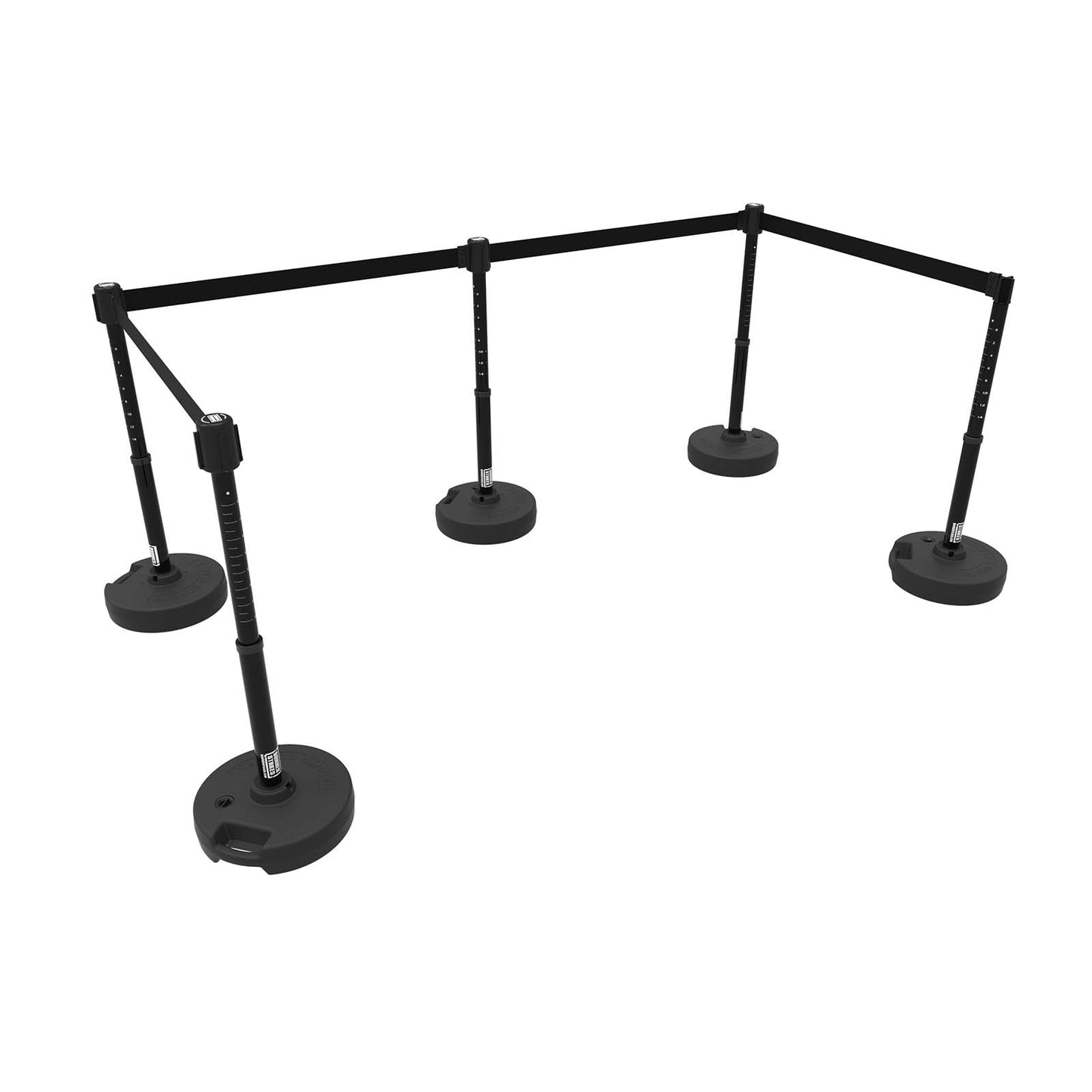 Banner Stakes PL4504 PLUS Barrier Set X5, Blank Black Banner