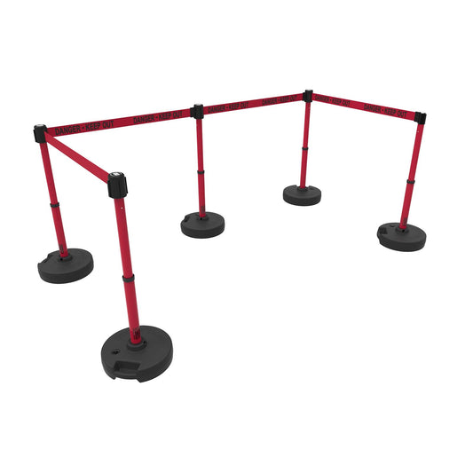 Banner Stakes PL4594 PLUS Barrier Set X5, Red "Danger-Keep Out"