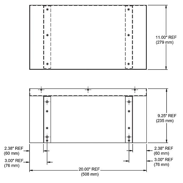 Elkay PM3 On-wall Chiller Shelf for Use With 1 or 5 or 10 GPH Chillers