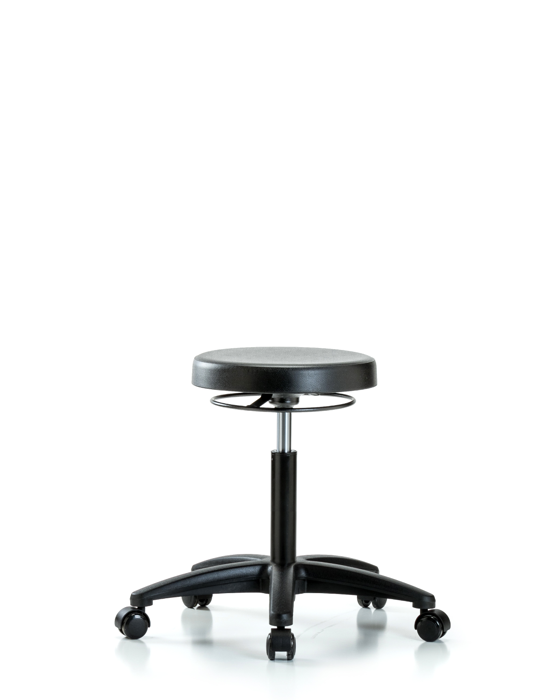 Blue Ridge Ergonomics PMBSO-RG-NF-RC Polyurethane Stool - Medium Bench Height with Casters
