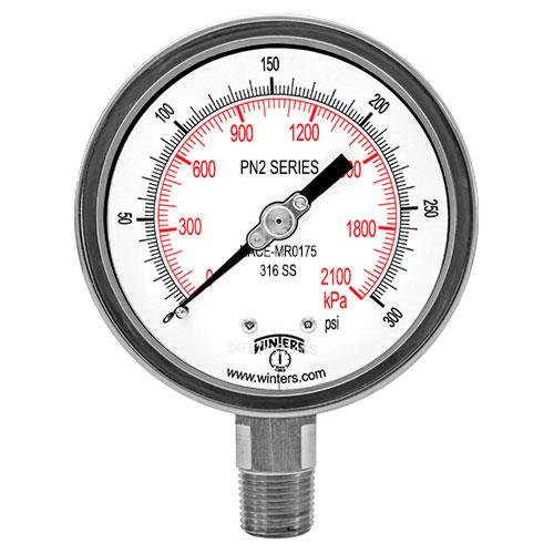 Winters Instruments PN21111N Pn2 Nace Liquid Filled Pressure Gauge-Mr0175-2002