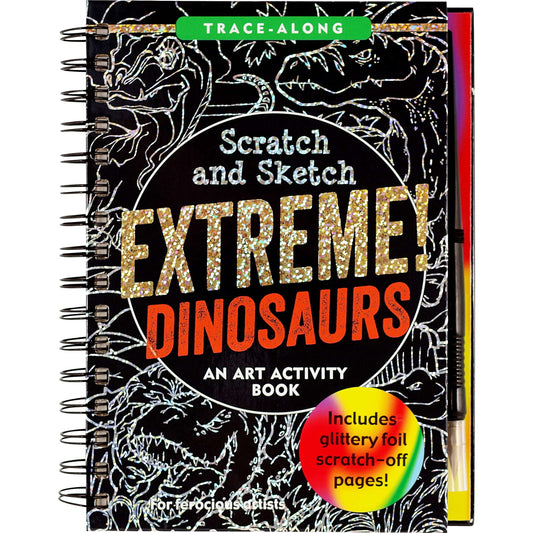 Paradise Clay PPP084 Scratch & Sketch Extreme Dinosaurs (Trace Along) - Book