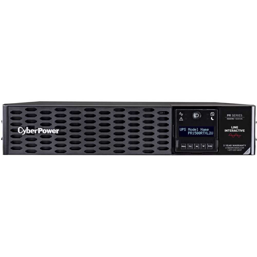 CyberPower PR1500RTXL2UTAA TAA Compliant UPS Systems - 1500VA/1500W, NEMA 5-15P, 2U, Rack / Tower, Sine Wave, 8 Outlets, LCD, PowerPanel® Business, $400000 CEG, 3YR Warranty