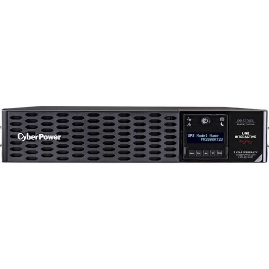 CyberPower PR2000RT2UN New Smart App Sinewave UPS Systems - 2000VA/2000W, 120 VAC, NEMA 5-20P, 2U, Rack / Tower, Sine Wave, 8 Outlets, LCD, PowerPanel® Business, $400000 CEG, 3YR Warranty