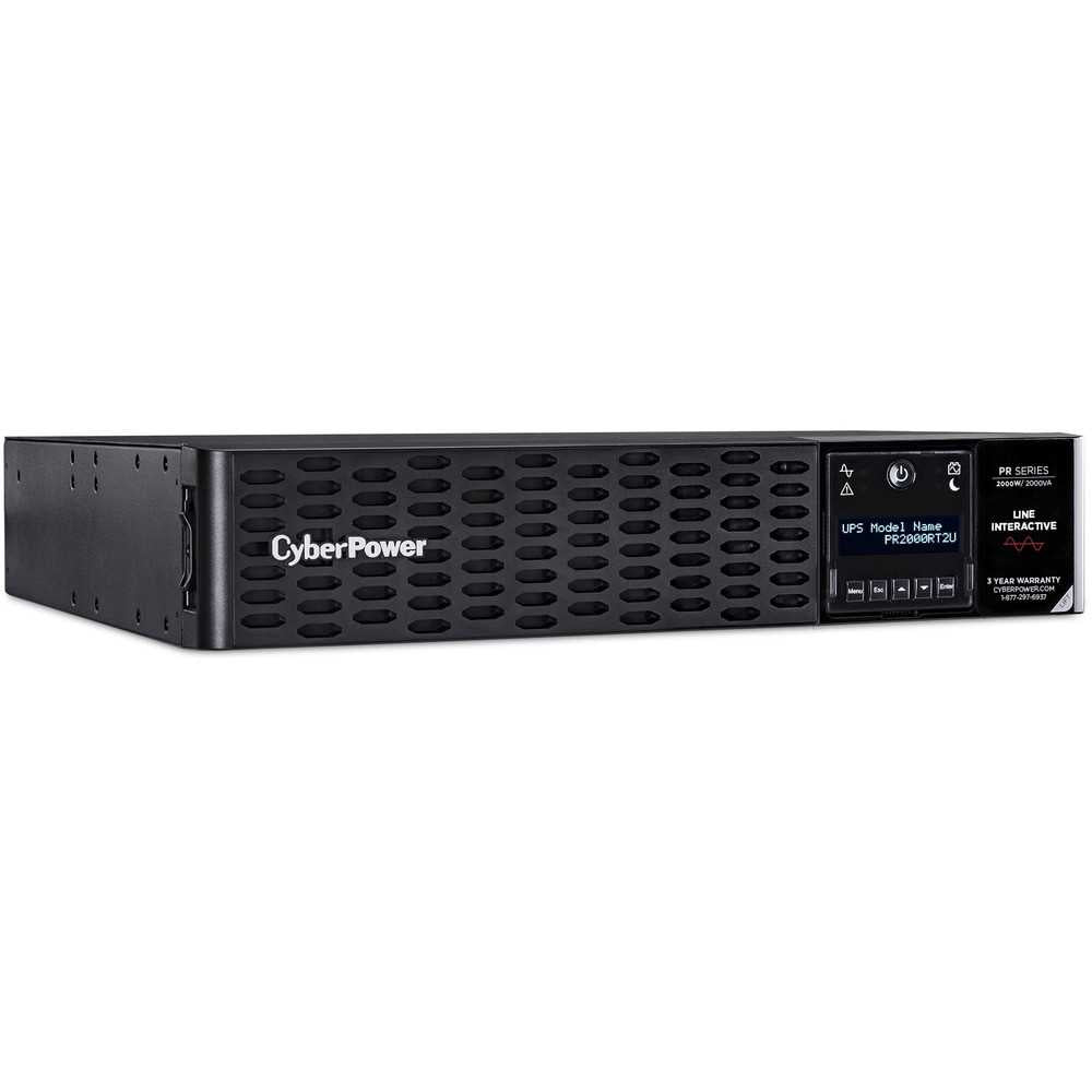 CyberPower PR2000RT2UN New Smart App Sinewave UPS Systems - 2000VA/2000W, 120 VAC, NEMA 5-20P, 2U, Rack / Tower, Sine Wave, 8 Outlets, LCD, PowerPanel® Business, $400000 CEG, 3YR Warranty