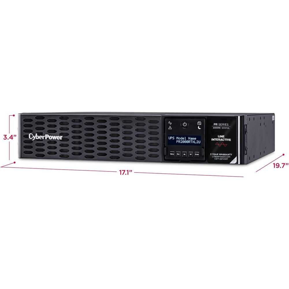 CyberPower PR2000RTXL2UTAA TAA Compliant UPS Systems - 2000VA/2000W, 120 VAC, NEMA 5-20P, 2U, Rack / Tower, Sine Wave, 8 Outlets, LCD, PowerPanel® Business, $400000 CEG, 3YR Warranty