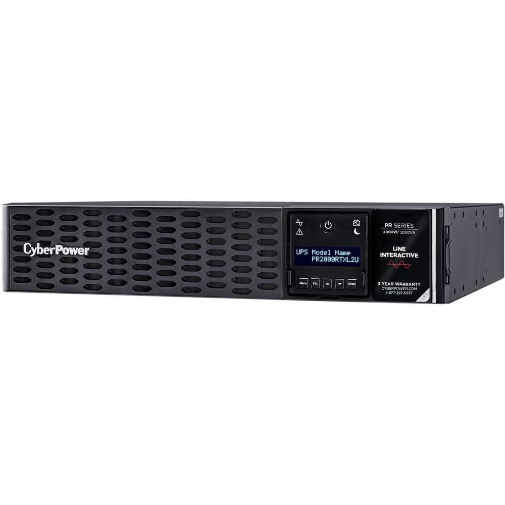 CyberPower PR2000RTXL2UTAA TAA Compliant UPS Systems - 2000VA/2000W, 120 VAC, NEMA 5-20P, 2U, Rack / Tower, Sine Wave, 8 Outlets, LCD, PowerPanel® Business, $400000 CEG, 3YR Warranty