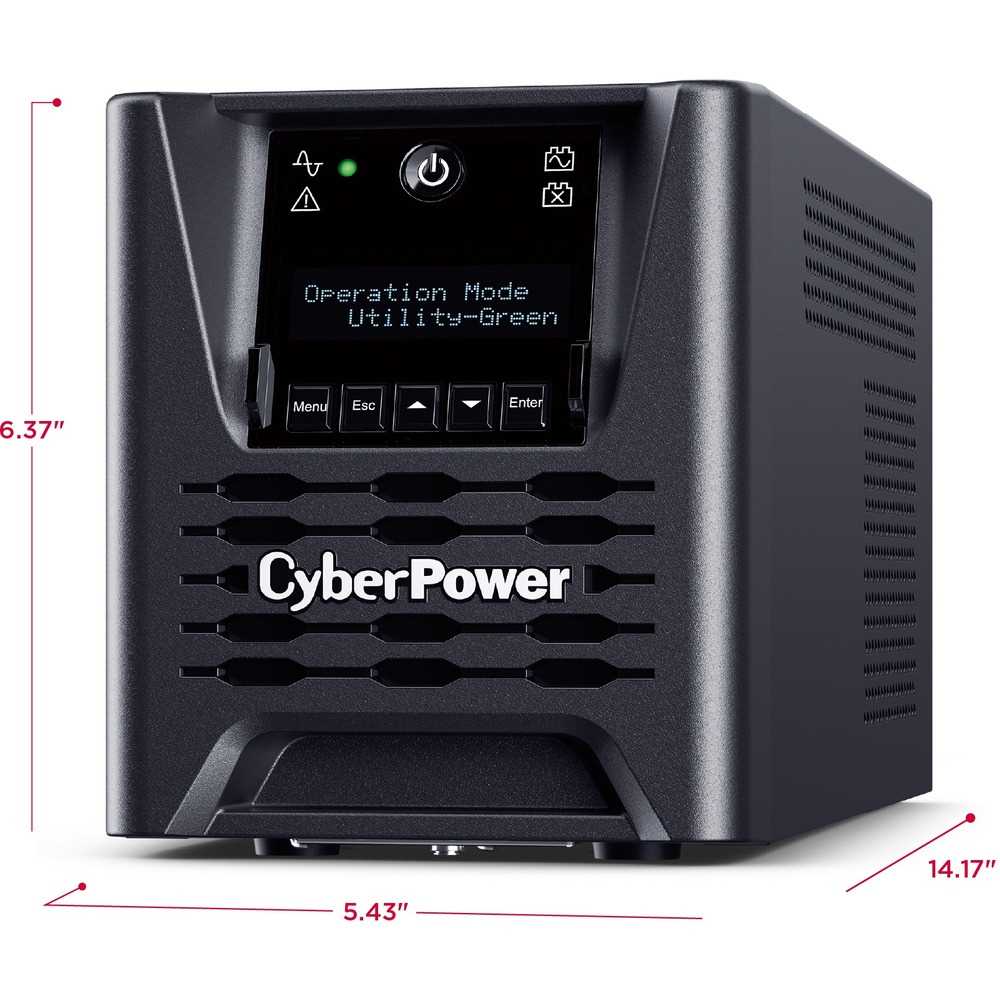 CyberPower PR750LCD3C Smart App Sinewave 750VA Mini-tower UPS - Mini-tower - AVR - 8 Hour Recharge - 3.30 Minute Stand-by - 120 V AC Input - 120 V AC Output - Sine Wave - Serial Port - USB - LCD Display - 6 x NEMA 5-15R