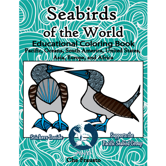 Paradise Clay AWE006 Seabirds of the World: Pacific - Educational Coloring Book