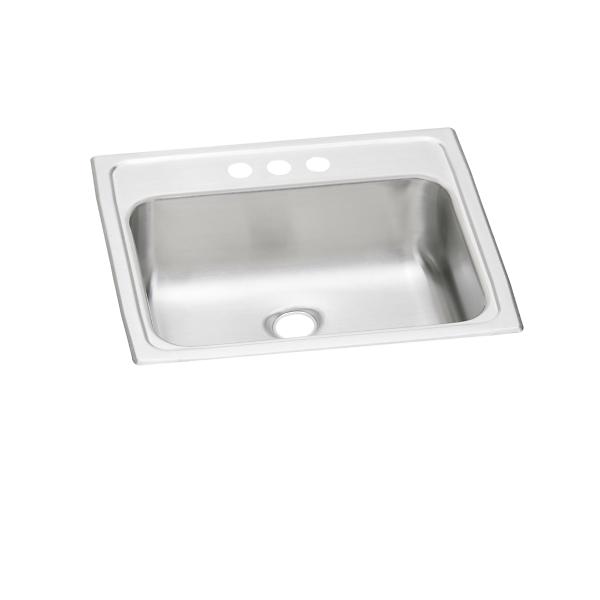 Elkay PSLVR1917 Celebrity Stainless Steel 19" x 17" x 6-1/8" Single Bowl Drop-in Bathroom Sink with Overflow