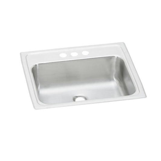 Elkay PSLVR1917LO Celebrity Stainless Steel 19" x 17" x 6-1/8" Single Bowl Drop-in Bathroom Sink