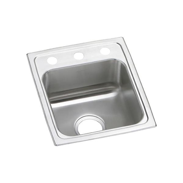 Elkay PSR1517 Celebrity® Stainless Steel 15" x 17-1/2" x 7-1/8" Single Bowl Drop-in Bar Sink