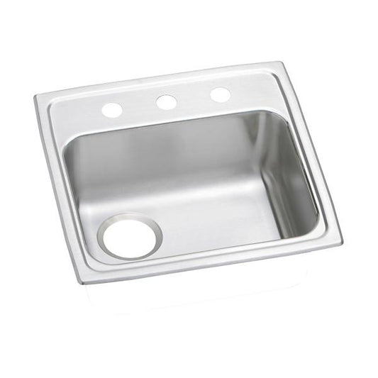 Elkay PSRADQ191955L Celebrity® Stainless Steel 19-1/2" x 19" x 5-1/2" Single Bowl Drop-in ADA Sink with Quick-clip and Left Drain
