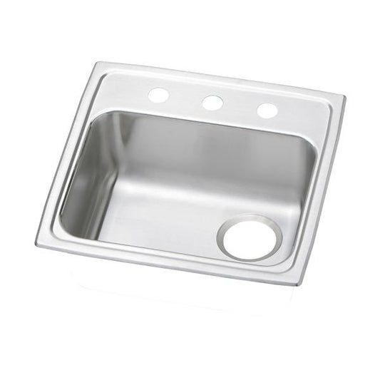 Elkay PSRADQ191955R Celebrity® Stainless Steel 19-1/2" x 19" x 5-1/2" Single Bowl Drop-in ADA Sink with Quick-clip and Right Drain