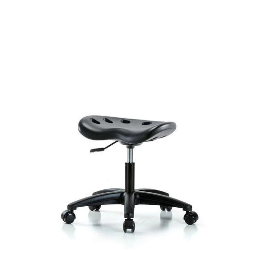 Blue Ridge Ergonomics PTDHSL-RG-RC-BLK Polyurethane Tractor Stool - Desk Height with Casters in Black Polyurethane