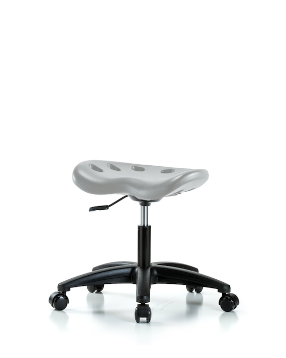 Blue Ridge Ergonomics PTDHSL-RG-RC-GRY Polyurethane Tractor Stool - Desk Height with Casters in Gray Polyurethane