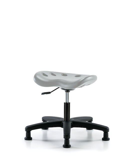 Blue Ridge Ergonomics PTDHSL-RG-RG-GRY Polyurethane Tractor Stool - Desk Height with Stationary Glides in Gray Polyurethane