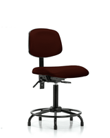 Blue Ridge Ergonomics VMBCH-MB-RT-T1-A1-RG-8540 Rutledge Vinyl Chair - Medium Bench Height with Round Tube Base, Medium Back, Seat Tilt, Adjustable Arms, & Stationary Glides in Black Trailblazer™ Vinyl