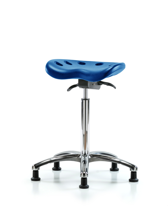 Blue Ridge Ergonomics PTHBST-CR-NF-RG-BLU Polyurethane Tractor Sit-Stand Chrome in Blue Polyurethane