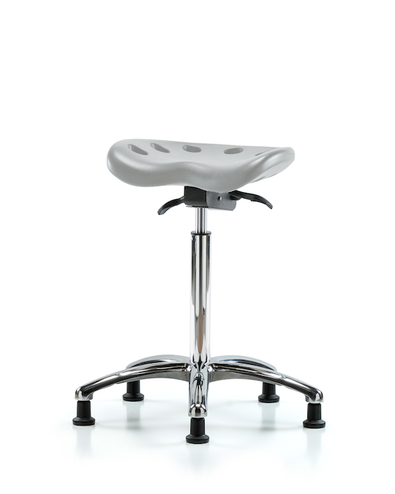 Blue Ridge Ergonomics PTHBST-CR-NF-RG-GRY Polyurethane Tractor Sit-Stand Chrome in Gray Polyurethane