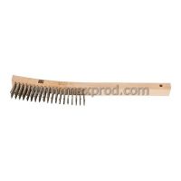 PFERD 85008 Curved Handle Scratch Brush 4X19 Row Ss Wire