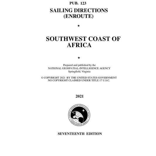 Paradise Clay IHP_PUB123 PUB. 123 Sailing Directions Enroute: Southwest Coast of Africa (CURRENT EDITION) - Book