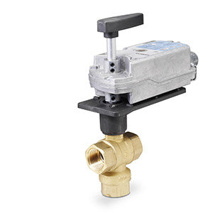 Siemens 171F-10362 599 SERIES 3W, 1", 16 CV BALL VALVE, 3-POS FLOATING, SPRING RETURN ACTUATOR